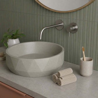 2-Hole Wall-Mounted Single Lever Basin Tap 150mm Slim Spout - Stainless Steel Secondary image