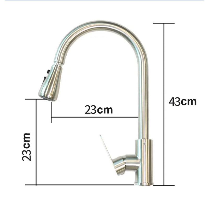 Mono kitchen tap stainless steel dimensions