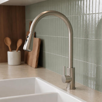 stainless steel kitchen tap with single lever Main image