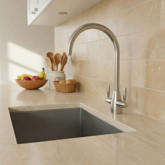 Blink Dual-Lever Mono Mixer Kitchen Tap - Stainless Steel Secondary image