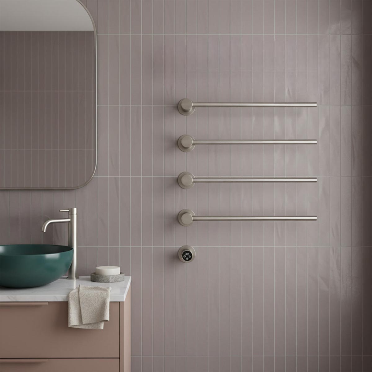 stainless steel open end designer towel rail