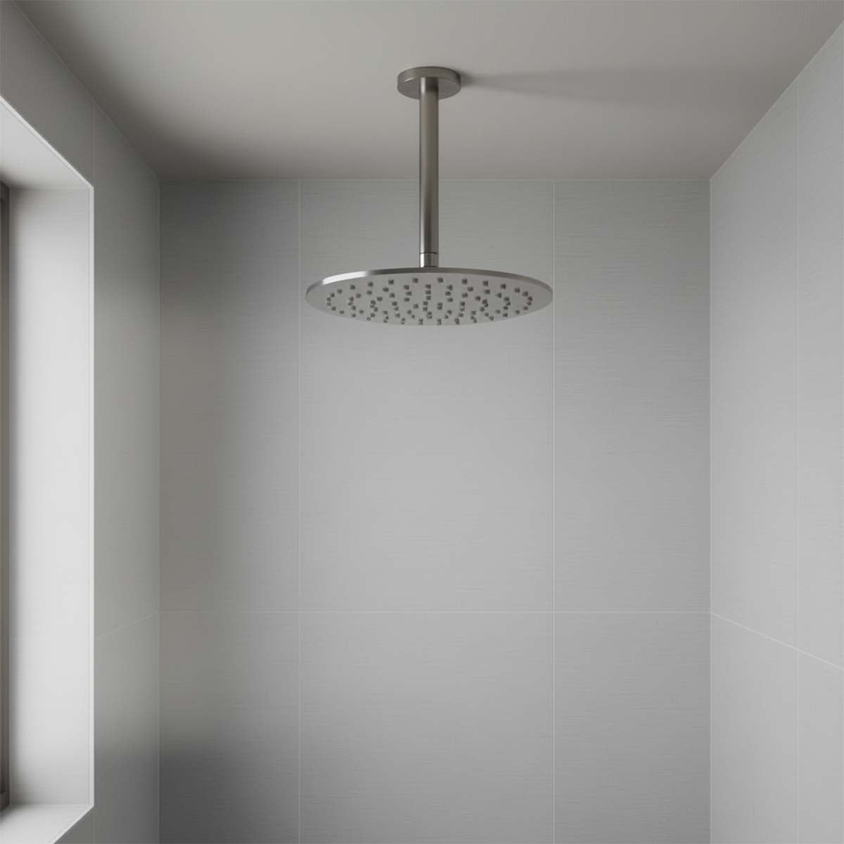 stainless steel shower head and arm 200mm ceiling mounted