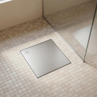 stainless steel square inlet shower drain with membrane   Main image
