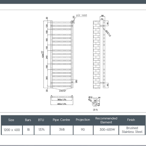 stainless steel towel rail radiator 