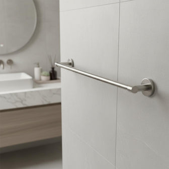 Wall-Mounted Single Towel Holder Rail (643mm) - Stainless Steel Secondary image