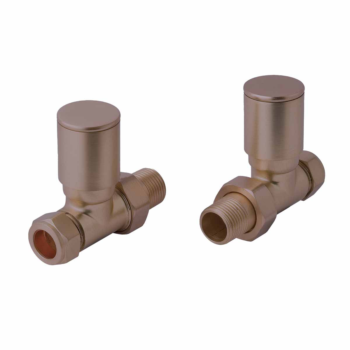 brass straight towel rail valves Main image