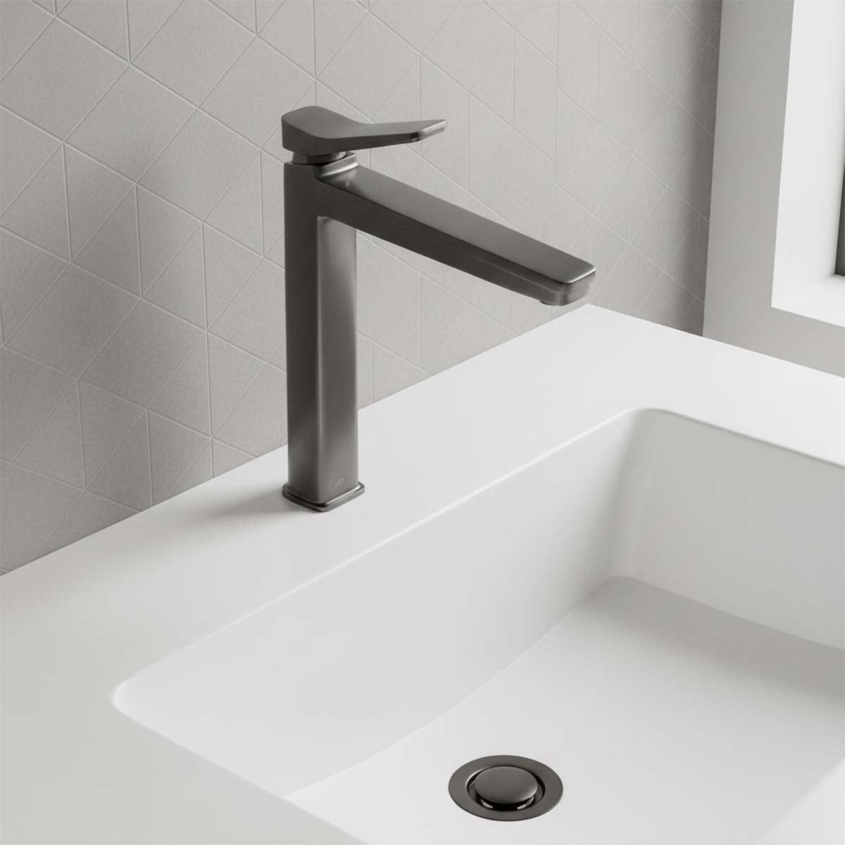 tall basin tap brushed black