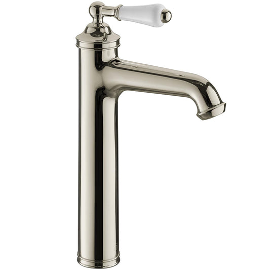 tall single lever basin tap brushed nickel