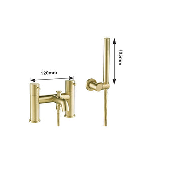 Brushed Brass Bathroom Suite: Bath Mixer Tap, Basin Tap & Click Clack Waste Secondary image