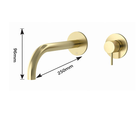 gold single lever wall mounted basin mixer tap