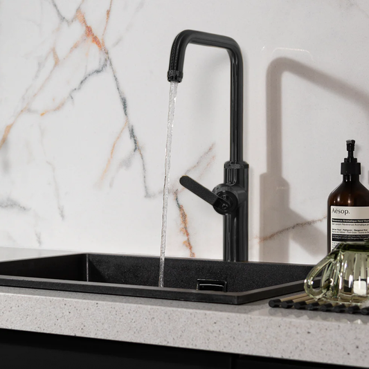 black kitchen mixer tap 1200