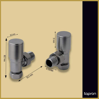 Angled Radiator Valve Brushed Black (Pair) Secondary image