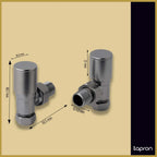 Angled Radiator Valve Brushed Black - Tapron
