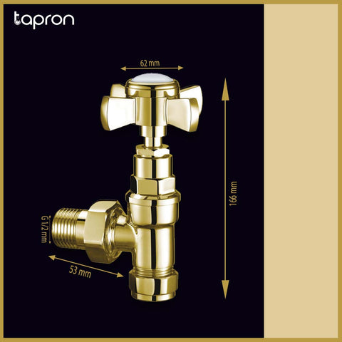 Antique Brass Traditional Angle Radiator Valve - Tapron