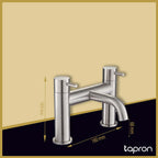 bath tap deck mounted brushed stainless steel