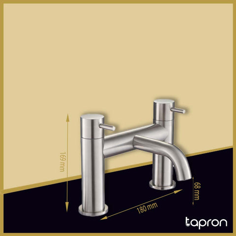 Stainless steelDeck-Mounted Bath Filler Tap with Lever Handles-Tapron