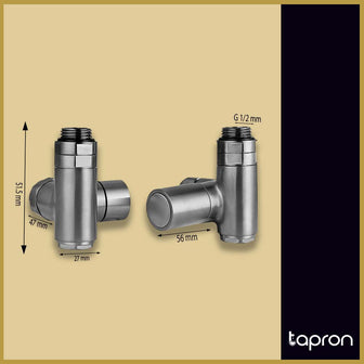 Dual Fuel Towel Rail Valves - Brushed Black Finish Secondary image