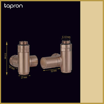 Dual Fuel Radiator Valves for Towel Rails - Brushed Bronze Secondary image