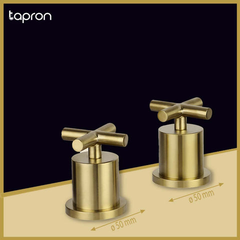 Gold Brushed Brass Deck Mounted Bath Panel Valves - Tapron
