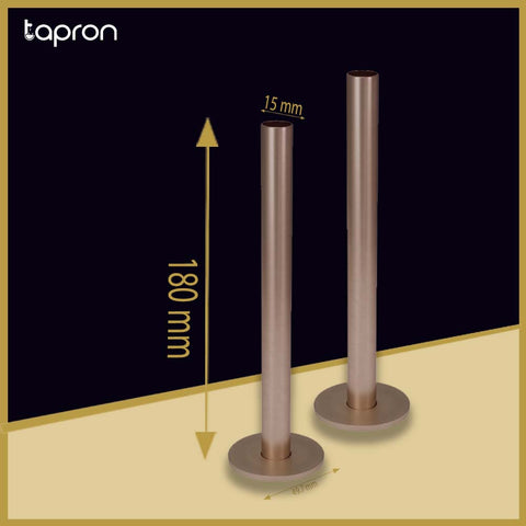 Brushed Bronze Towel Radiator Pipe Sleeves and Collars - Tapron