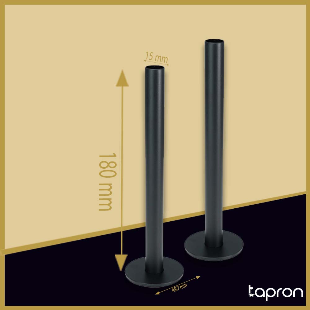 Radiator Pipe Covers and Collars (Pair) - Matt Black Finish Secondary image