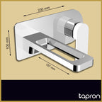 Chrome Wall Mounted basin Mixer Tap White - Tapron