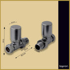 Black radiator valves straight