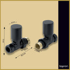 black straight radiator valves