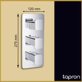 Thermostatic Concealed 2 Outlet Shower Valve - Vertical Secondary image