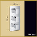 Thermostatic Concealed 3 Outlet Shower Valve 