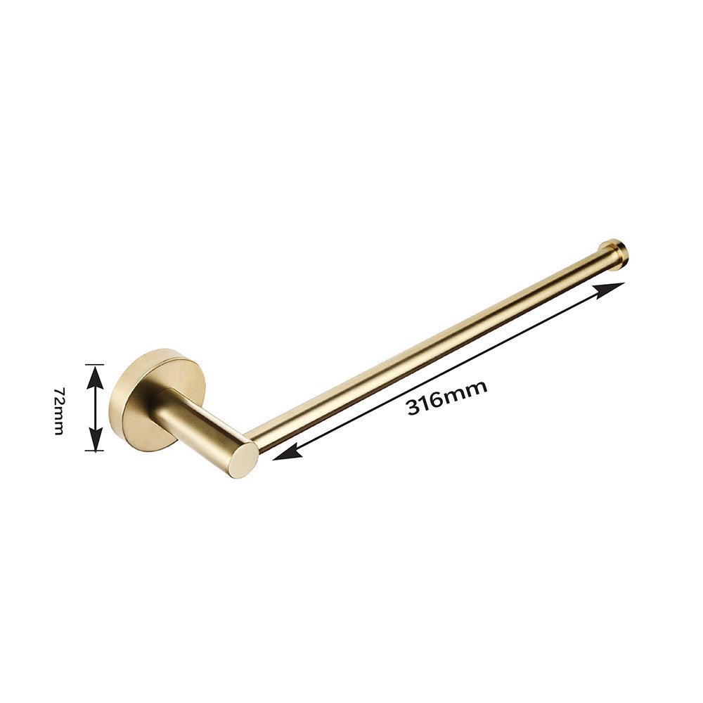 Accessory Set: Soap Dispenser, Towel Rail, Tumbler and Toilet Roll Holder - Brushed Brass Secondary image
