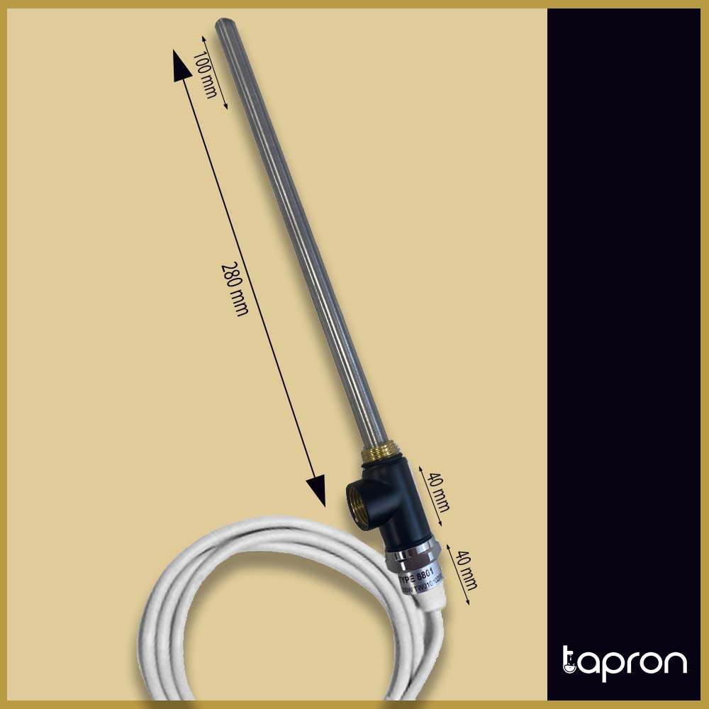 Matt Black Radiator Heating Element 200w