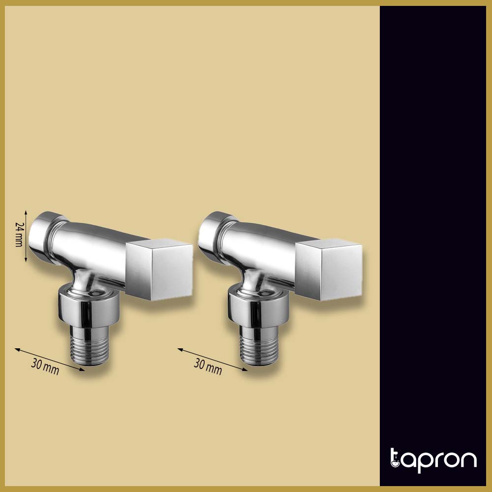 Straight Radiator Valves (Pair) - Chrome Finish Secondary image