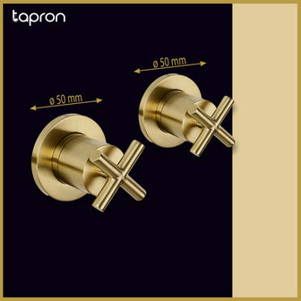 Gold Wall Mounted On/Off Valve – Pair Secondary image