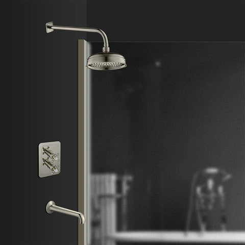 concealed thermostatic shower valve brushed nickel