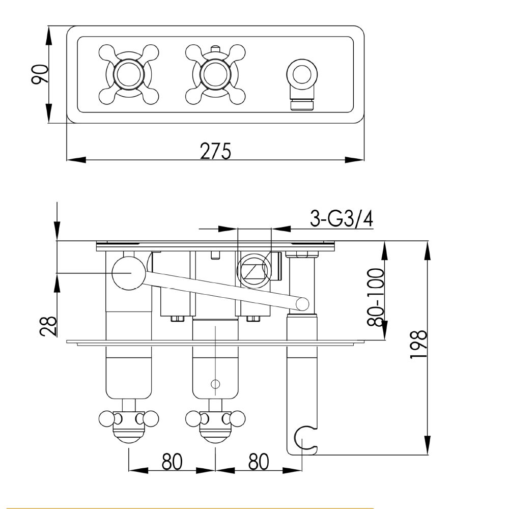 thermostatic shower mixer valve