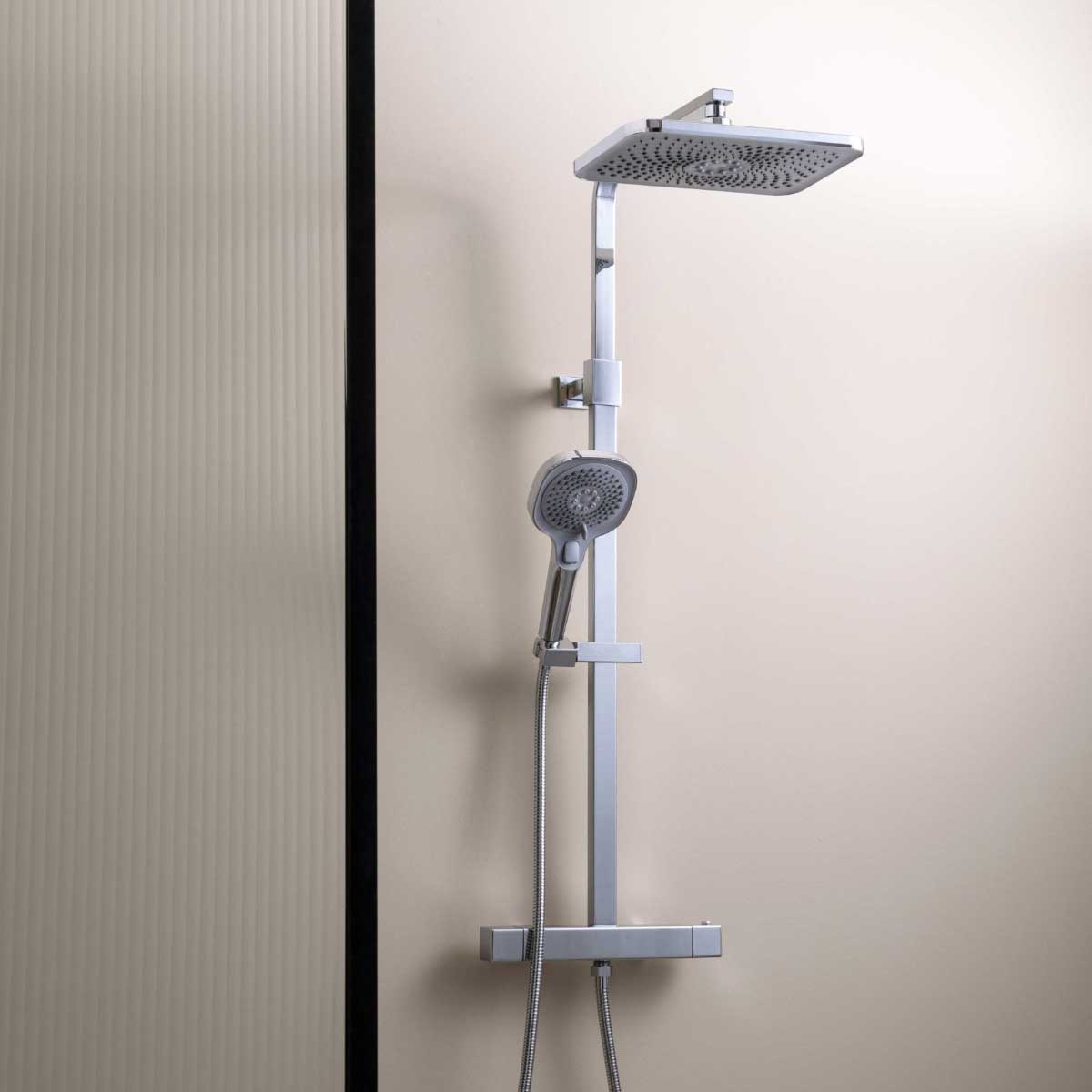 Exposed thermostatic shower - chrome