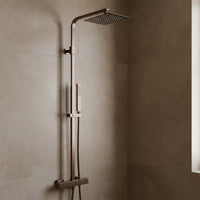 thermostatic exposed brushed bronze 2 outlet shower system 