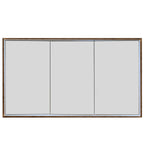 three door bathroom mirror cabinet with light, shaver socket and demister - bronze frame 