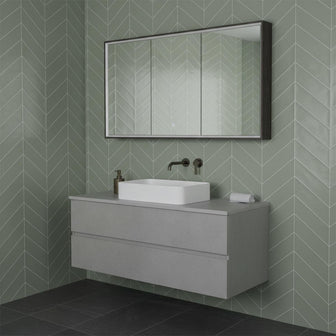 LUCA Recessed Three Door Bathroom Mirror Cabinet with Light, Demister, Shaver Socket - 1200x700mm Secondary image