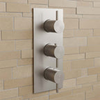 three outlet concealed shower valve vertical - stainless steel