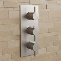 three outlet concealed shower valve vertical - stainless steel