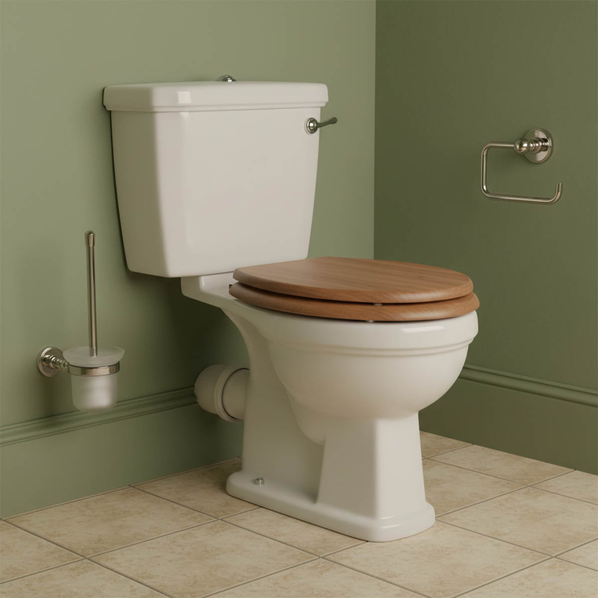 toilet brush holder brushed nickel Main image