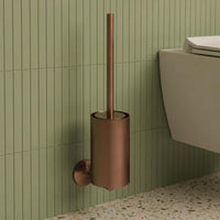 toilet brush holder set - brushed bronze