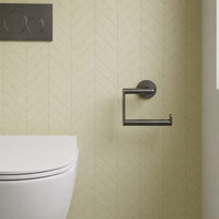 toilet roll holder with square arm - black