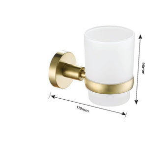 Brushed Brass Bathroom Set: Tumbler Holder & Designer Basin Mixer Tap Secondary image