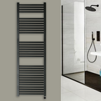 black electric heated towel rail 1600mm x 500mm