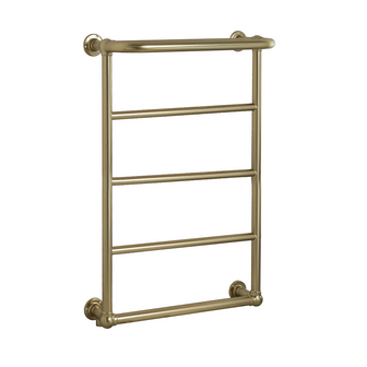Traditional Towel Radiator with Overhanging Rail - 1193 x 600 - Brushed Brass Secondary image