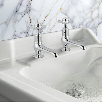Traditional Long Nose Basin Pillar Taps Main image