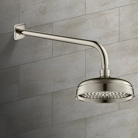 traditional shower head arm brushed nickel